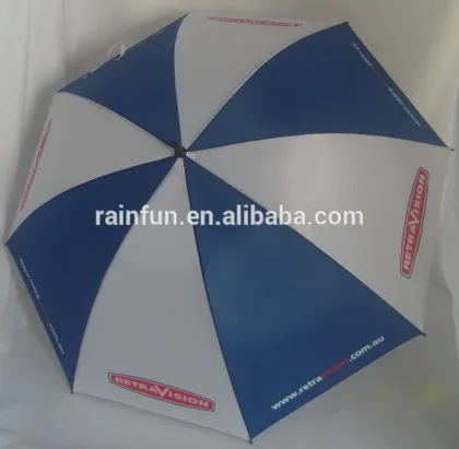 Windproof golf umbrella promotion umbrella blue and white umbrella