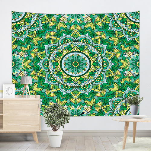 Bohemian Tapestry Mandala Wall Hanging Indian Hippie Boho Psychedelic Tapestry for Livingroom Bedroom Home Dorm Decor Yellow and