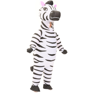 Unisex Adults Funny Halloween Inflatable Zebra Mascot Costume