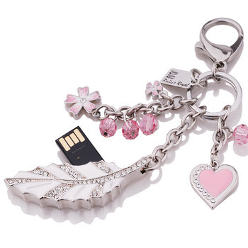 Key Chain USB Disk Jewelry Pendrive Tree Leaf USB Flash Drive