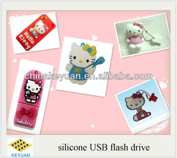 Hot sale hello kitty silicone USB flash drive