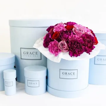 Custom Elegant Rose Flower Packaging Gift Cylinder Box