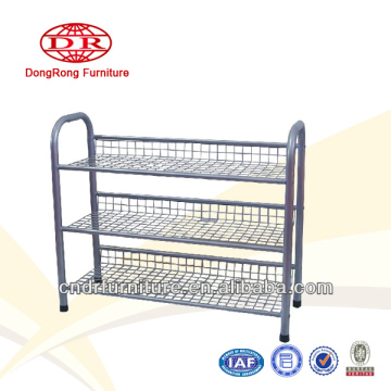 silver metal shoe rack