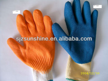 purple rubber gloves