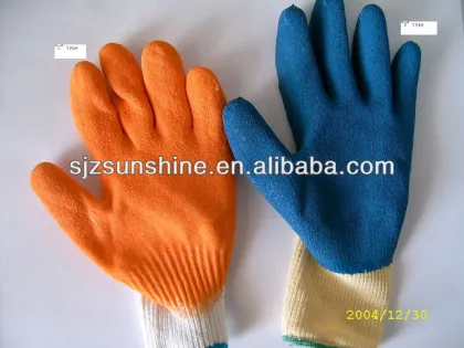 purple rubber gloves