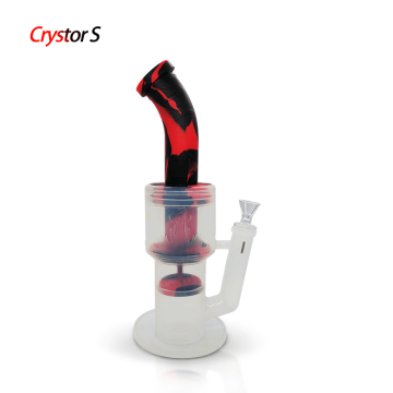 Silicone Double Percolator Water Pipe With Ice Catcher