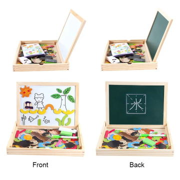 New Portable Magnetic Drawing Board: A Dual-Sided Wooden Tablet for Spelling Games and Creative Toddler Art Activities
