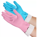 Gants ménagers en PVC doublés de troupeau, gants en caoutchouc gants de lavage