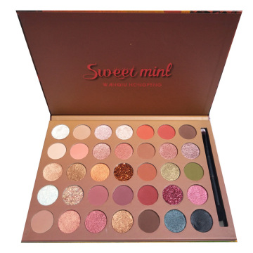 Professional 35-Color Private Label Eyeshadow Palette with Pigments and Glitter