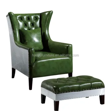 vintage leather chair with ottoman green leather armchair