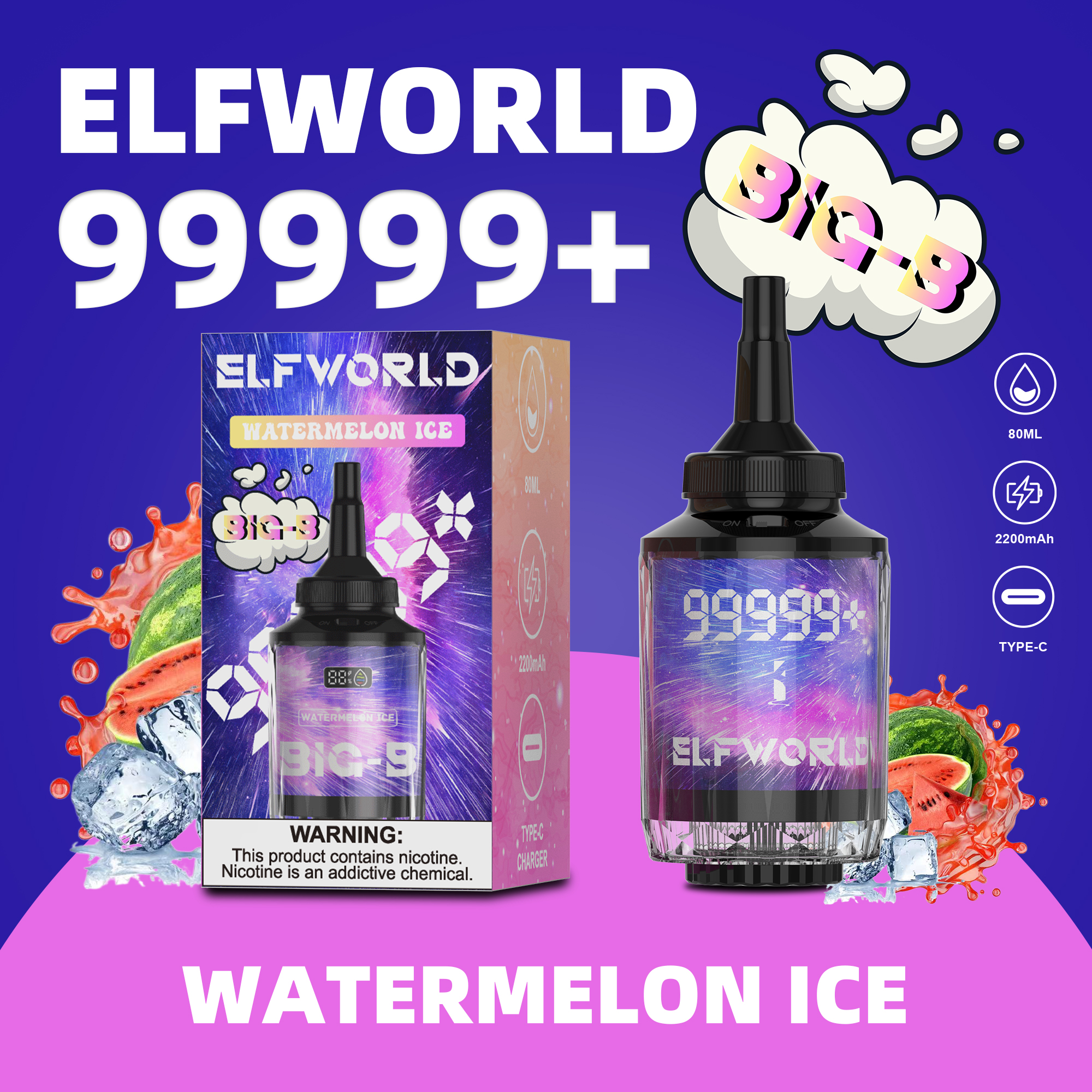 Elfworld big-b 100000 vape desechable de vape al por mayor