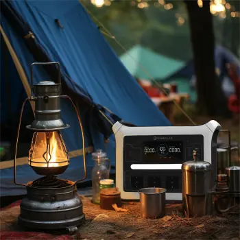 Portable Power Station with Solar Panel and Flashlight