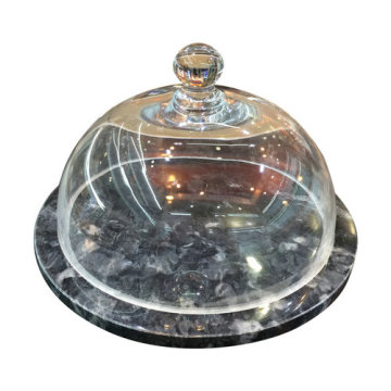 Marble Cheese Board With Glass Dome
