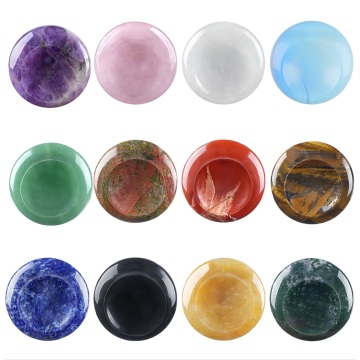 40mm Natural Healing Crystal Palm Stone Pocket Worry Stone for Meditation Reiki Chakra Balancing Polished Thumb Stone Gift
