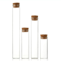 Clear tubular vial glass tube vial with cork