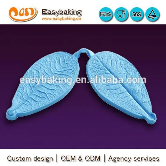 Customied large veiner primrose leaf siliconee fondant molds for cake decotation