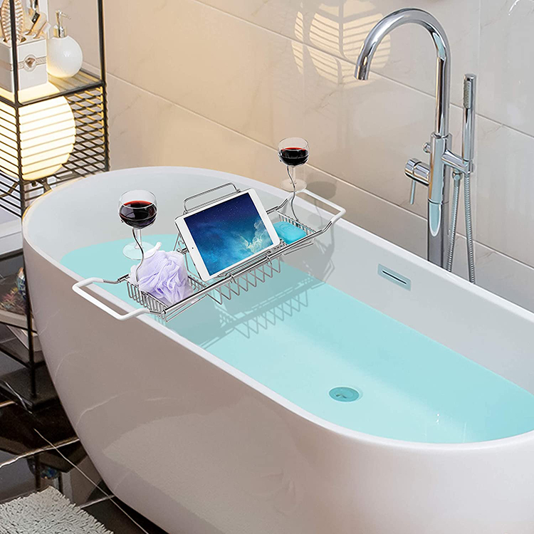 Multifunctional Retractable Bath Tub Rack put on bathtab