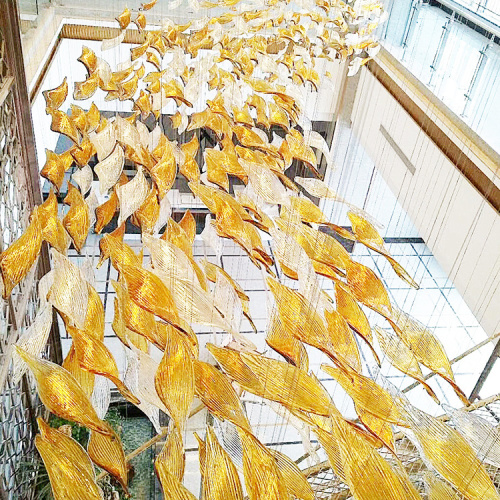 Gran salón de banquetes del hotel proyecto de oro lámpara de araña led