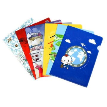 Custom Plastic L Shape File Folder with PP Pockets for Office