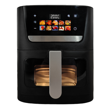 2025 8,5 l bunte ölfreie Heißluftfritteuse mit digitalem Touchscreen, doppeltem Heizelement und sichtbarem Fenster
