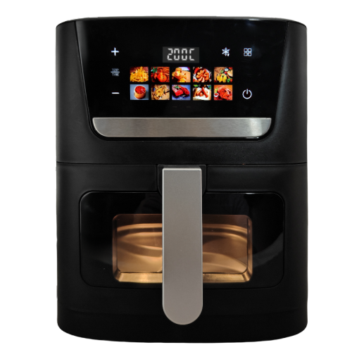 2025 8,5 l bunte ölfreie Heißluftfritteuse mit digitalem Touchscreen, doppeltem Heizelement und sichtbarem Fenster