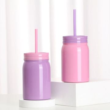 304ss Straw ile Tek Duvar Mason Bardak