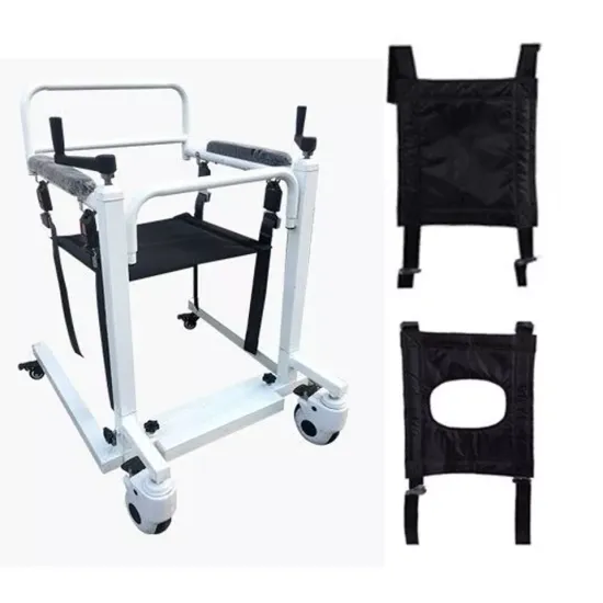 Adjustable Height Patient Transport Seat with Commode
