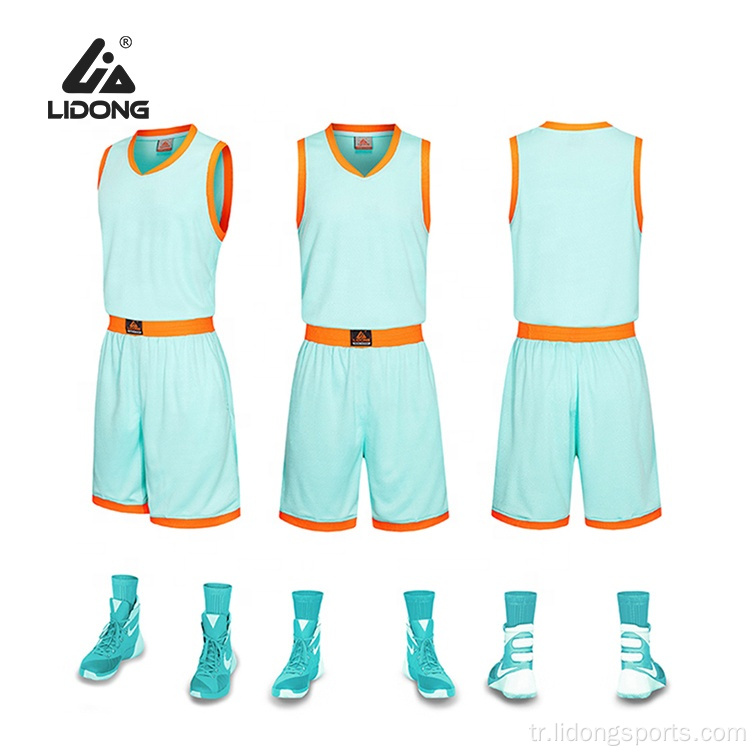 Erkekler için çok renkli basketbol üniforması özel forma