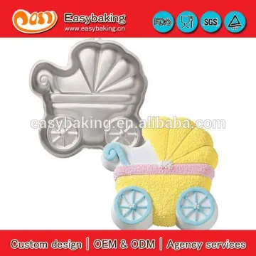 2014 new design custom 3D baby stroller aluminum cake bake pan
