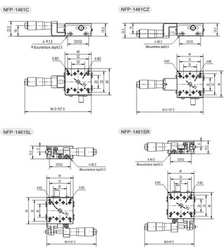 NFP-X461 Crossed-Roller Bearing Linear Stage ,13mm Travel,Sensitivity 1um dimensional drawing