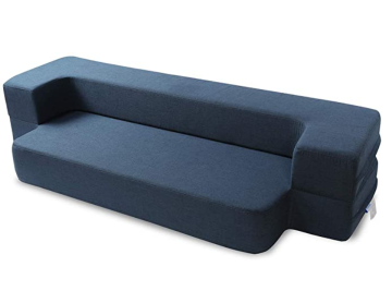 Folding Bed Couch Dark Blue Queen