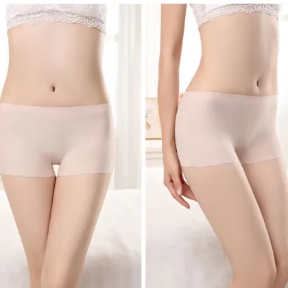 Summer Women's Ultra-thin Ice Silk Plus Size High Elastic Boxer Shorts