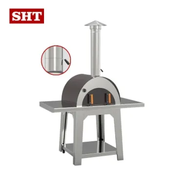 Easily Cleaned Stainless Steel Stinless Steel Wood 12 Inch Pizza Oven with Stone