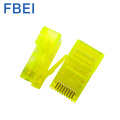 Conector de gato de color amarillo RJ45