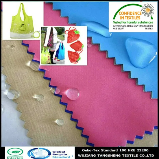 100 RPET polyester pongee waterproof fabric , pongee silk fabric for shopping bags