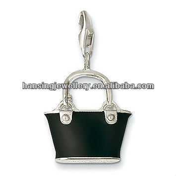 High fashion simple enameled lady handbag charm