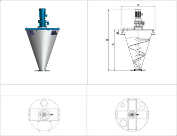 Vertical Double Screw Nauta Mixer for Powdered Ink