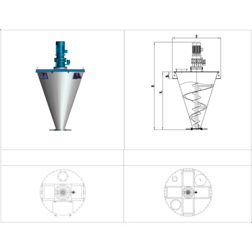 double screw cone mixer-model DSH/ Double screw mixer