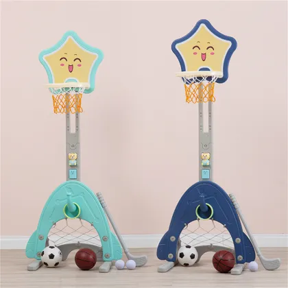 Adjustable Basketball Stand for Children's Amusement Park Toy: PE Plastic Pentagram Ball Rack