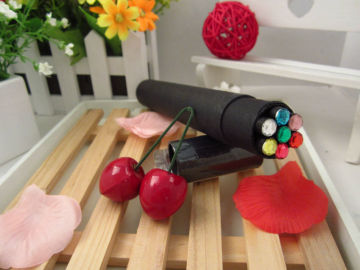 round black wooden HB pencil with acrylic diamonds/7 pcs in black paper tube with color lable / acrylic diamonds HB pencil