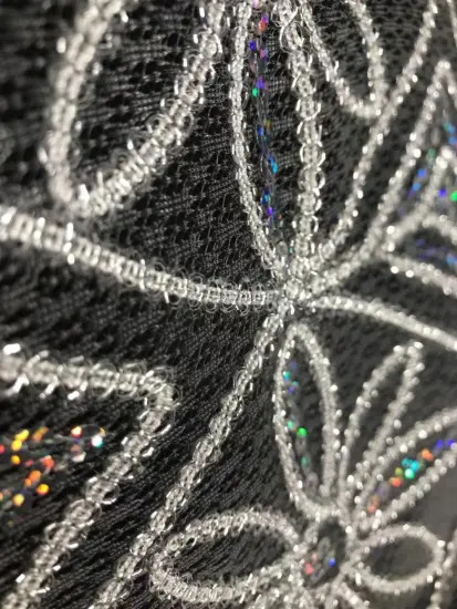 100% polyester tape sequin embroidery net fabric
