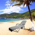 Mikrofaser -Strand -Liegestuhlabdeckung mit Seitentaschen