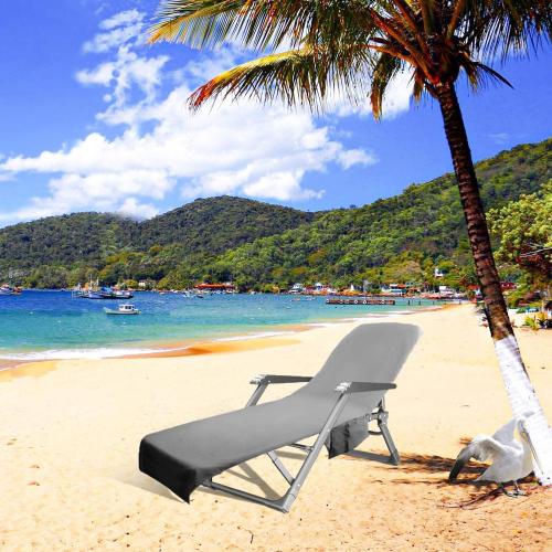 Microfiber Beach Lounger Chair Cover Microfiber Beach Lounger Chair Cover with Side Pockets Supplier