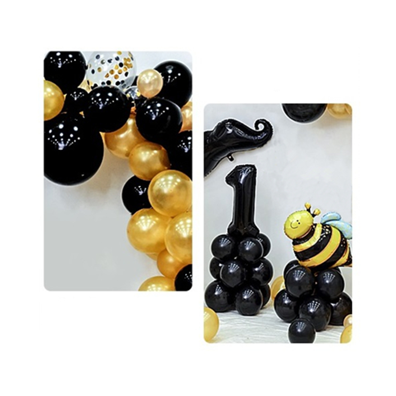 Yellow Gold Black Balloon Garland Bee Theme 1st Birthday Party Balloon Arch Kit Baby Shower Balloon Decorations