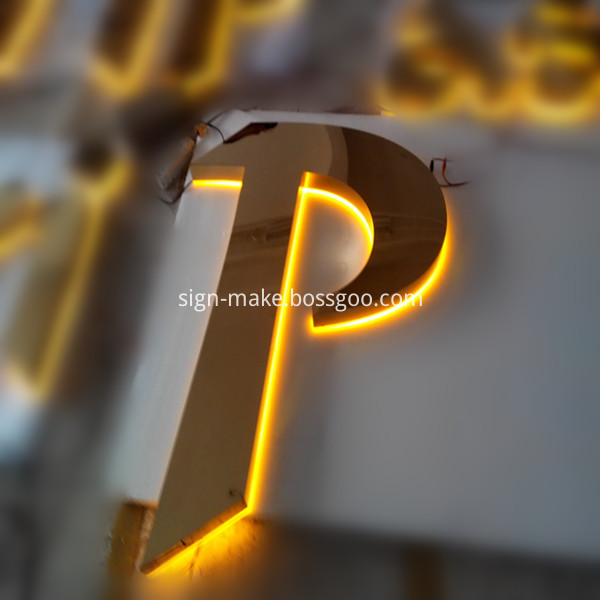 gold halo lit letters