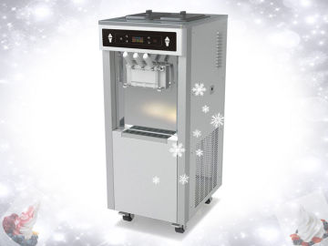 3 Phase Soft Serve Frozen Yogurt Maker / Ice Cream Machine For Buffet Restaurant, 3 Flavors 50 Liters / Hour