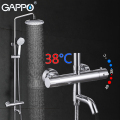 GAPPO Sanitary Ware Suite bathroom thermostatic shower faucet bath shower mixer set waterfall bathtub faucet rain shower head