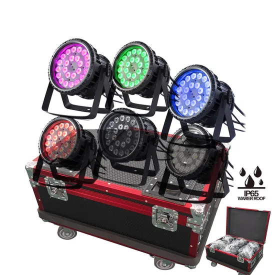 High Power Waterproof RGBWAUV Par Can Stage Light Kit with Flight Case