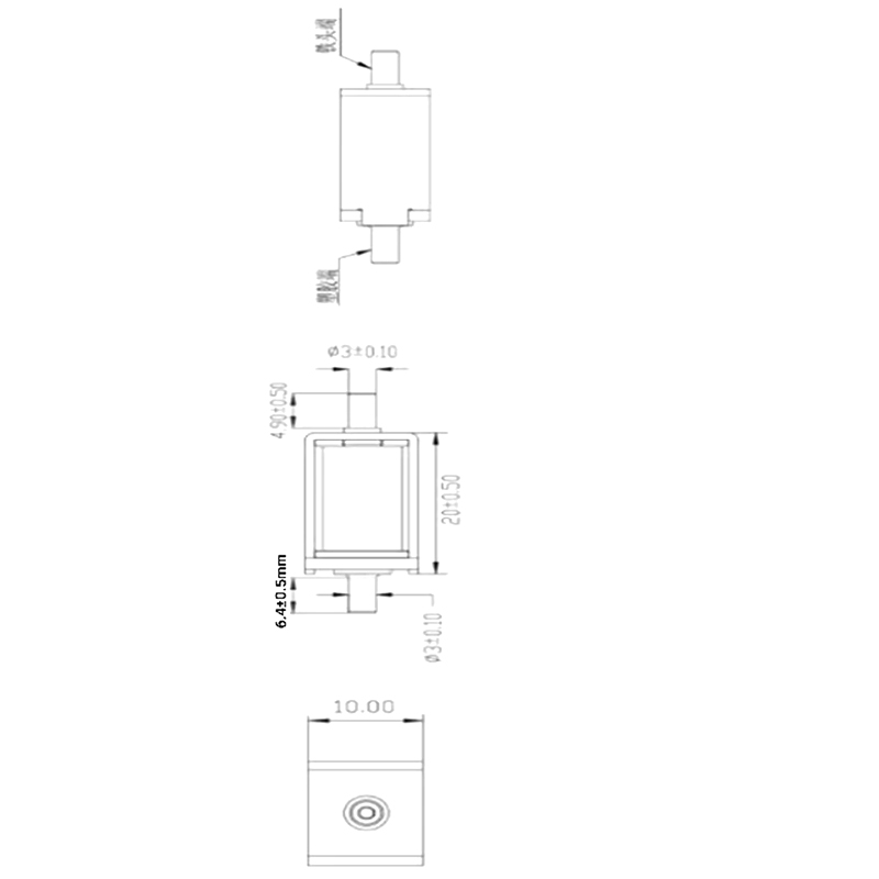 Two normally open solenoid valve dimension drawing