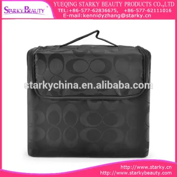 Professional Waterproof Black Polyester Large Travel Makeup Case